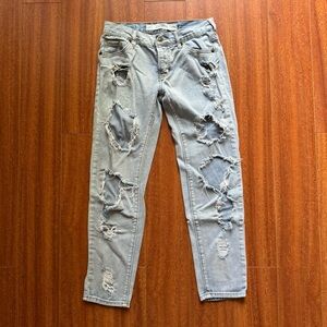 distressed denim jeans